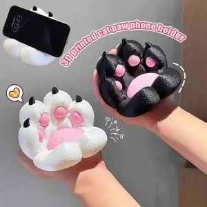 DAWEIF 3D Printed Cat Paw Phone Stand Cartoon Style Universal Mount Cartoon Tablet Stand Bracket Stable Kawaii Smartphones Support Decor