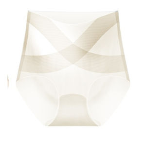 【OFFICIAL】Silk Seamless Underwear Ultra-thin Crossover High-waisted Shaping Briefs Seamless Ice Silk Breathable Panties