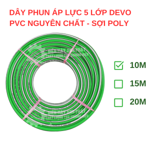 ỐNG DÂY XỊT THUỐC SÂU 8.5MM 5 LỚP CUỘN 10M 15M 20M 320 BAR DÙNG PHUN THUỐC DÂY XỊT RỬA XE ÁP LỰC CAO HIỆU DEVO DV10M-15M-20M