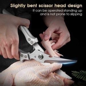 Stainless Steel Chicken Bone Cutting Scissors with Non-slip Handles Ideal for Butchers Home Cooks