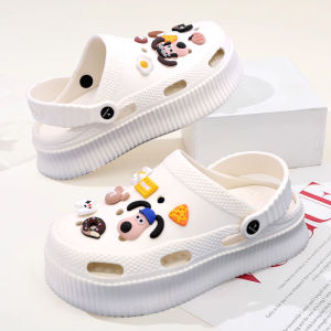 MAIHOOK Sandal Baim Wedges Karet Sandal Jibbitz DIY Aksesoris Sandal Baim Sandal Wanita Tinggi Sepatu Wedges 36-41