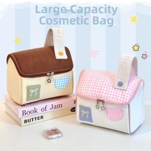 NBANLIKE Túi trang điểm nhỏ cho nhà Di động Dung lượng lớn Bộ tổ chức đồ vệ sinh cá nhân Dễ thương Cầm tay Túi đựng mỹ phẩm Du lịch
