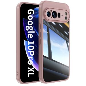 Metal Camera Protective & ButtonSlim Clear Hard Back Non Slip Soft TPU Bumper Shockproof Phone Case for Google Pixel 10 Pro XL CasePixel 10/10 Pro CasePixel 9 Pro XL/9A/8 Pro/8A