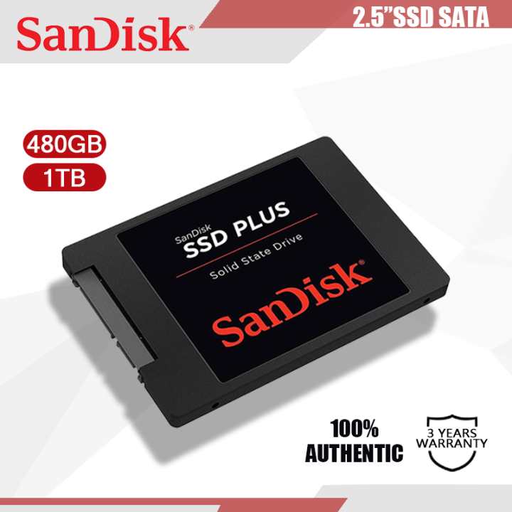 Sandisk SSD PlUS 480GB/1TB 2.5 Inch SATA 3 Solid State Drive With 3 ...