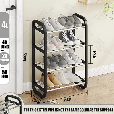 NEST 4/5 Layers Simple Stainless Steel Shoe Rack Shoe Cabinet Organizer Box Storage Student Dormitory or Home Assembled Shoe Rack Organizer