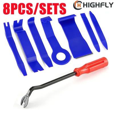 8PCS Panel Removal Tool Kit Auto Car Stereo Radio Pry Tools Door Clip Hard Plastic Panel Dashboard Removal Install Kit