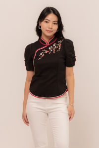 RIMINI - Atasan Wanita Cheongsam Berlengan Pendek Jumbo Size XS-3XL - Lijing Top CC32025
