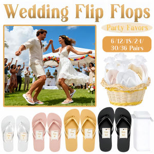 6-36Pairs Colorful Flip Flops Bulk Wedding Favors for Guest Slippers Wedding Flip Flops with Cards Bags for Pool Beach Party2026
