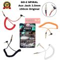 Vibox GO2 Spiral Aux 1x1 Jack 3.5mm To 3.5mm Audio Car Speaker Premium 150cm Sound Gamen Spring Cable L Car Multymedia Speaker Ke Hp/Pc Amplifier Dll. 