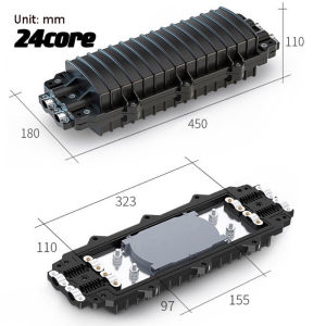 12/24 Core Fiber Enclosure Case 2 IN 2 OUT Horizontal Optical Fibre Splice Box D Type Fusion Durable