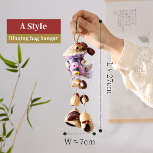 เปลือกผลไม้ธรรมชาติลมระฆังลำธารเพลงบำบัดมือหมุนระฆังของขวัญวันเกิดรถเข็นแขวนกระเป๋าสะพายกระเป๋าเป้สะพายหลังแขวนเครื่องประดับ