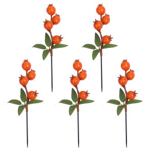 Yespery 5 cái mô phỏng cam lựu nhà đồ trang trí năm mới kỷ niệm sự giàu có cây CNY Chậu hoa trang trí chi nhánh