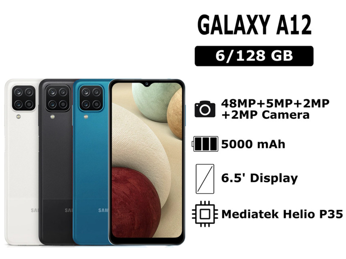 Samsung Galaxy A12 RAM 4GB INTER 128GB RAM 6GB INTER 128GB