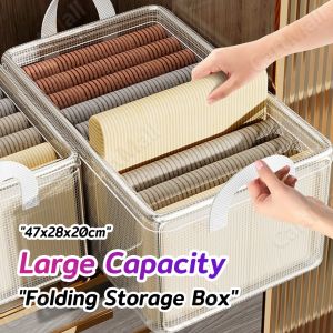 Steel Frame Storage Box Folding Clothes Sorting Box Bedroom Portable Pants Storage Box 1Pc