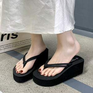 [Free Shipping] WomenS New Mid-Heel Flip-Flops For Outdoor Wear Non-Slip Fashionable For Travel Summer Beach Sandals For Girls