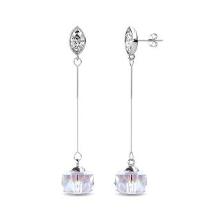 Her Jewellery Dangling Twine Earrings - Luxury Crystal Embellishments plated with 18K Gold