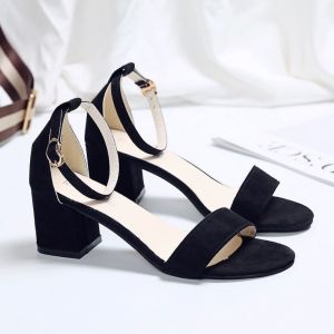 GOOTRADES French Style Womens Sandals Suede Summer High Heel Sandals Casual Buckle Strap High Heel Shoes Outdoor