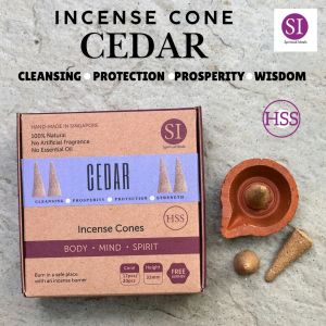 HSS Cedar Incense Cones 100% Cedar Leaves Removing Emotional Garbage and Stagnant Energies