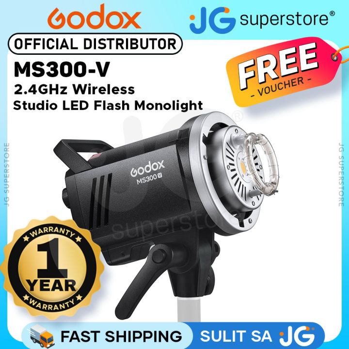 Godox MS300-V 300W Daylight 5600K Studio LED Strobe Monolight Bowen S Mount  with Wireless, LCD Display with Onboard and Mobile App Controls for 