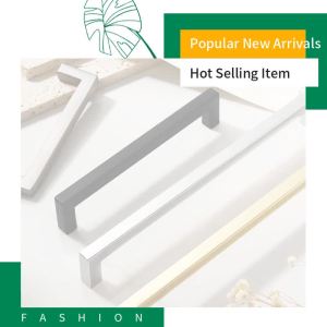 Square Bright Gold Silver Elegant Black Cabinet Door Handle Aluminum Alloy Kitchen Cabinet Handle Simple Drawer Knob Wardrobe Handle