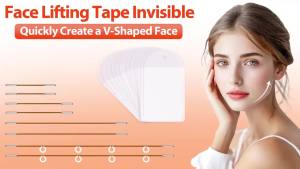 Neck Tape Lifting Invisible100pcs Face Lift Tapes and Bands with 8 StringsFace Tape Lifting Neck Lift Tape Turkey Tightening Face Lifter Tape Facial Tape for Double Chin Jowls Eyes Sagging Makeup