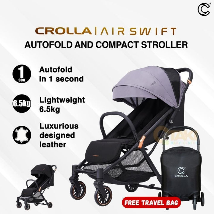 Crolla Air Swift Baby Stroller Auto Fold Lightweight and Compact