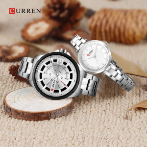 CURREN Couple Watch Men Fashion Quartz Womens Watches Simple Casual Stainless Steel Bracelet Wristwatch Clock Male Ladies Gift(8333+9054)