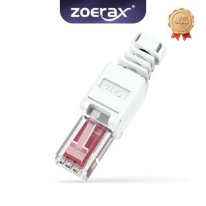 ZoeRax 10PCS Tool Free RJ45 CAT6 Connector Ethernet Termination Plugs 23AWG to 26AWG Cable Internet Plug Installation Toolless