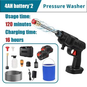 Water Jet 60 Bar Cordless Pressure Washer with Water Bucket for Car Home Outdoor Patio Garden