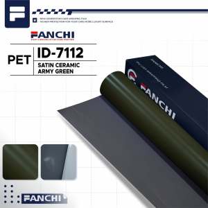 152Cm Sticker FANCHI ID-7112 PET Satin Ceramic Army Green / Meter