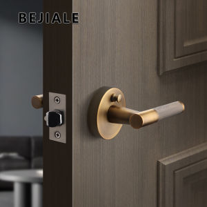 【Super low price】American Simple Black Bathroom Lock Bathroom Home Interior Bathroom Door Handle Wooden Door Lock Knurled Privacy Lock
