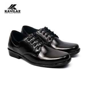 KAVILAZ true style yourself Sepatu Pantofel Hitam Pria Formal Kantor Leather Tali kode Z5