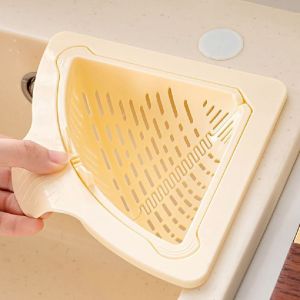 DUENDE Triangle Sink Strainer Basket Detachable Creative Automatic Dumping Filter Basket Easy To Clean ic Fixed Food Residue Separator Home Storage