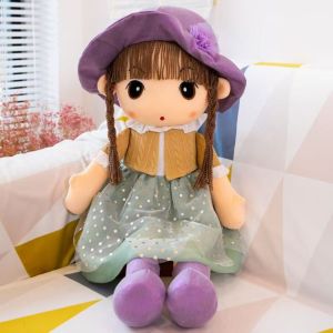 YOUSHI TOP Soft Sweetheart Doll Cartoon Cute Design Girl Stuffed Toys Stuffed Animal Dolls 45CM Gril Plush Toy Birthday Gift