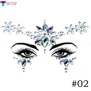 [低价清仓]Teabelle  Glitter Face Jewelry Sticker Temporary Tattoo Party Face Makeup Tools Rhinestones Flash Tattoo Stickers