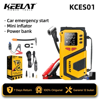【KEELAT KCES01】Jump Starter Aki Mobil Motor Power Bank Charger Aki Alat Jamper Ak nflator Power Bank