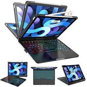 360 Rotatable Wireless Bluetooth Keyboard Case for iPad Pro 13 11 12 9 12.9 2021 6th 5th 4th 3rd Generation iPad Air 6th 5th 4th Gen with Backlit Trackpad Keyboard Support Apple Pencil Charging