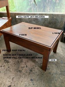 Grosir meja belajar jumbo siap pakai full kayu jati belanda panjang 60cm lebar 35cm tinggi 25cm siap pakai