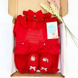 Red Flamingo Hampers Lahiran Bayi Perempuan Hampers Gift Custom Kado Lahiran Bayi Parcel Hadiah Lahiran Baju Bayi Perempuan 0 6 Bulan Jolene Bluck Katty