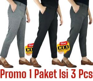 PROMO HEMAT 1 PAKET ISI 3 PIS CELANA PRIA KANTOR//CELANA FORMAL//celana kerja//celana kantor murah