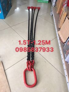 Dây xích cẩu 4 sợi 1.5 tấn 1.25 m Nhật móc tròn