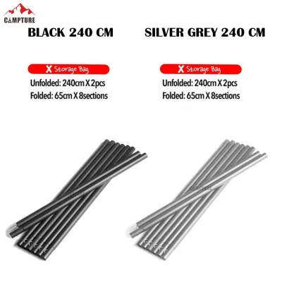 【CAMPTURE】Tiang Khemah Boleh Dicurai/200/240cm 1SET Camping Tent Poles Outdoor Splicing Detachable Tarp Poles Flysheet Tent Support Stick /天幕杆