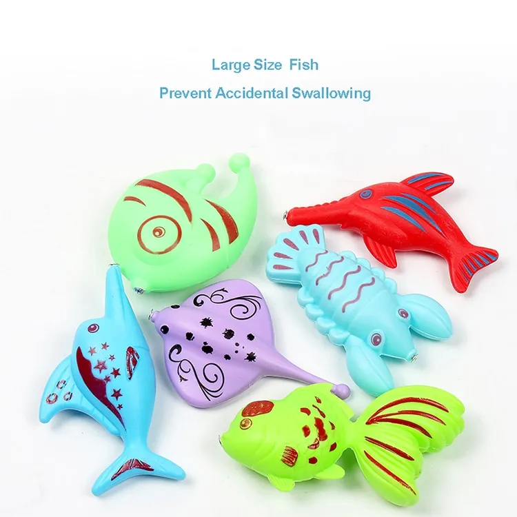 Kids Magnetic Fishing Toy Set with Inflatable Pool Playing Water Baby Bath  Toys Fishing rod Outdoor Fun Game Water Toy for Child
