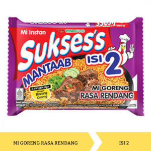 Mie / Instant Noodle Sukses / Suksess / Suksess isi 2 pcs Varian Goreng Ayam Geprek Rendang Ayam Kecap Ayam Kremes Goreng Aceh Ayam Bawang Kari Ayam Soto Mie