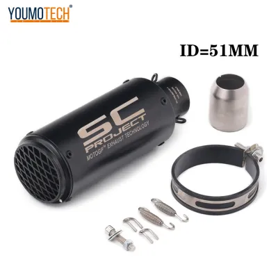 51mm/60mm/63mm Universal Motorcycle Exhaust Muffler Tailpipe SC project Canister Tail Pipe Stainless Carbon fiber 2Inches/2.35Inches/2.5Inches