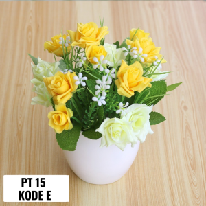 EFPT15 PT16 PT17 Pot Tanaman Hias Bunga Hias Plastik Ornamen Pot Bonsai Artificial Flower Decoration