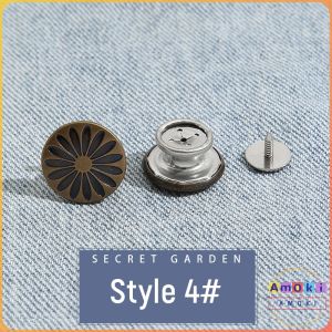 Amoki【มีสินค้าในสต๊อก】 Adjust Waist Cufflinks Trouser Leg Buckles Detachable Jeans Metal Button 10Pcs/pack