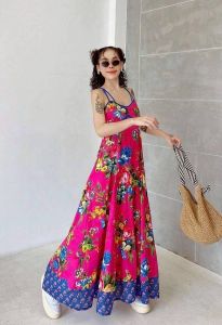 เดรสผ้าบล็อคคอทตอลอินเดีย ดีไซน์แม็กซี่สายเดี่ยวสม็อคหลัง ความยาวสายปรับได้ แพทเทิร์นทรงA ทรงพริ้วสวย ต่อลายช่วงชาย มีกระเป๋าล้วง☆แพทเทิร์นสุดคิ้วท์ ทรงพริ้วสวย ใส่แล้วดูมีเอวพรางสะโพก ลายผ้าสวยสดใส ทริปทะเล คาเฟ่ต้องมี ถ่ายรูปแจ่มๆจี๊ดๆ ♡ความมีเสน่ห์ของผ