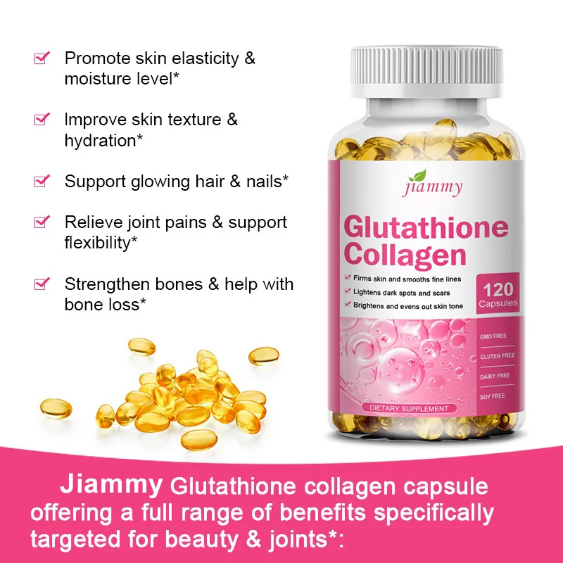 glutathione collagen vitamin c benefits Glutathione Collagen Capsules WIth Vitamin C For Anti-Aging Skin Whitening  Boosts Immunity Anti-wrinkle Collagen Vitamin Supplement