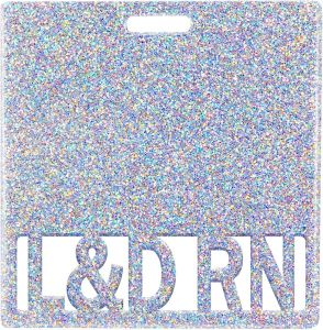 Plifal RN BSN Badge Buddy Card Holder - Bachelor of Science in Nursing Glitter Sliver Nurse Accessories Horizontal ID Name Identification Tags for Student Work